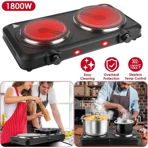 Countertop Dual Infrared Hot Plate 1800W Stepless Temperature Control-5380