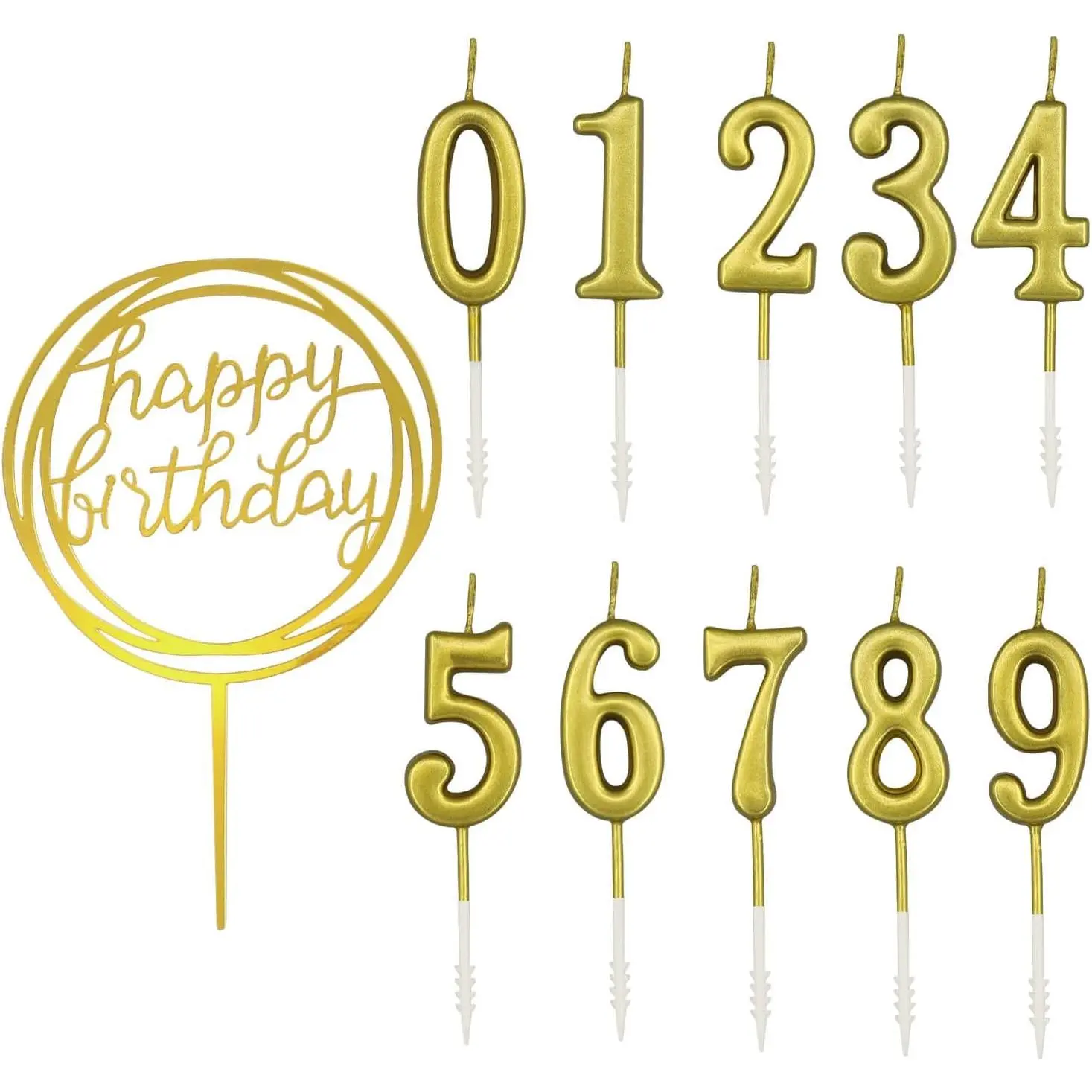 10-Pieces Number Birthday Candles - Birthday Candles, Number 0-9 Glitter Cake Topper Decoration for Birthday, Birthday Candles for Cake, Cake Candles for Wedding Party,  Candles