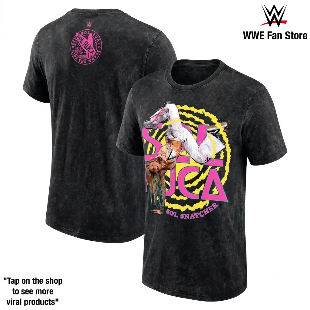 Teal Sol Ruca Sol Snatcher Photo T-Shirt WWE NXT Rising Star Tee, Celebrate Sol Ruca’s High Flying Career, Sol Snatcher Finisher, Athletic Style, Women’s Wrestling Icon, Graphic Vintage Wash Shirt for Men and Women Fans Collectible Gift