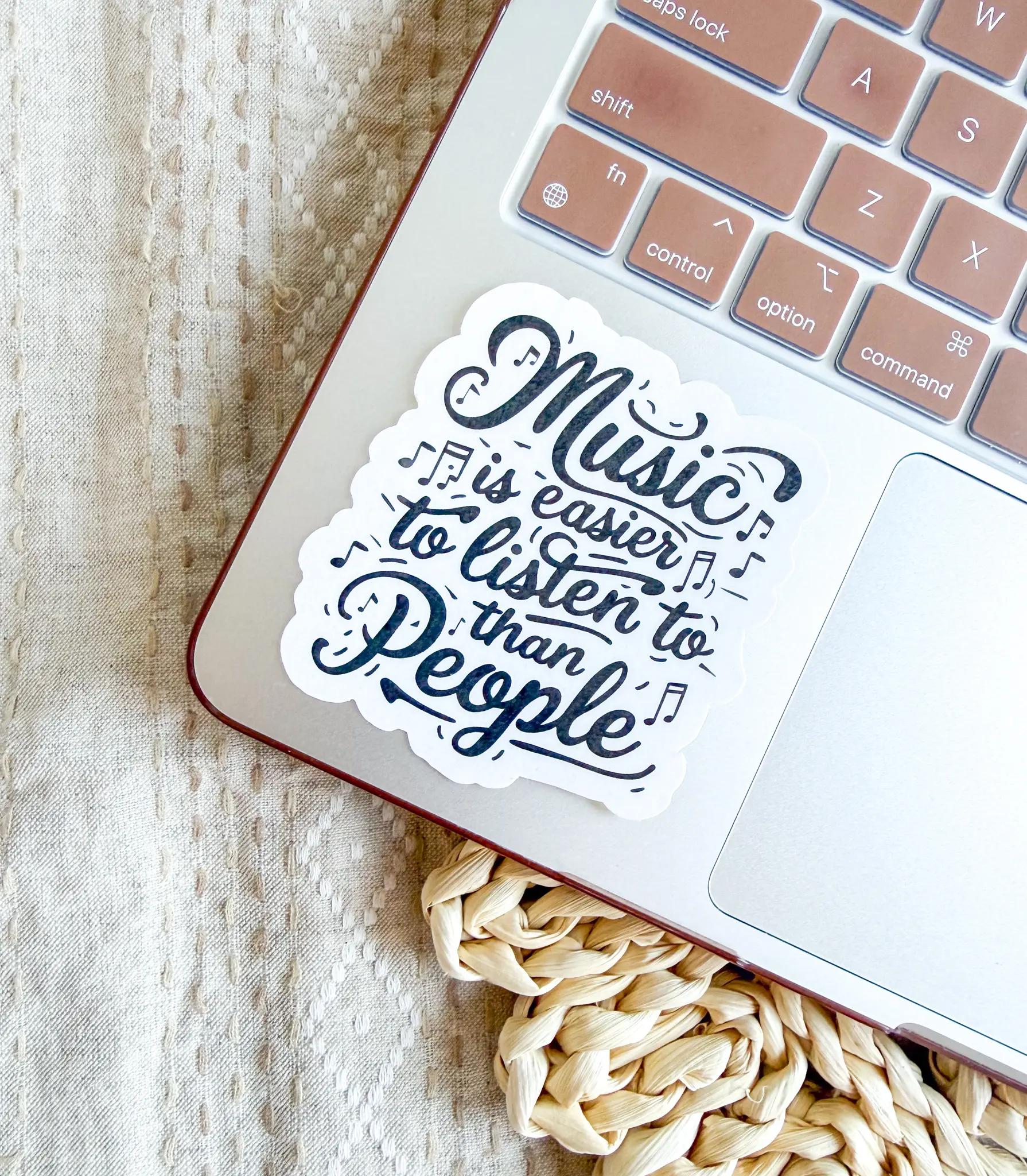 Music Is Easier To Listen To Than People Stickers - Funny Music Stickers - Laptop Decals -Song Lyrics Stickers