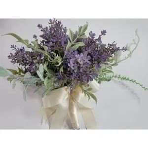 Wedding Bouquet Artificial Lilac Deep Purple