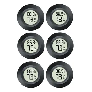 6 Pack Hygrometer Thermometer Digital Humidity Meter Indoor/Outdoor Humidity  Reptile Thermometer for Greenhouse Humidors Terrarium Jars ?/ ?(6)