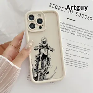 Phone Case for iPhone 17 Pro Max 16 Plus 15 14 13 12 11 Air E Dirt - bike Thrill Motocross Elixir Rider's Reverie Anti-Scratch Shockproof Soft Silicone Protective Cover