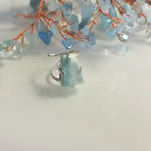 Large Larimar Ring (Size 9 up)