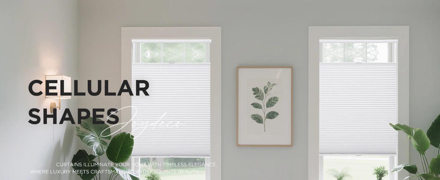 Top Bottom Cordless Window Blinds Blackout Honeycomb Cellular Shades for Indoor Windows No Drill No Tools Built-In Installation