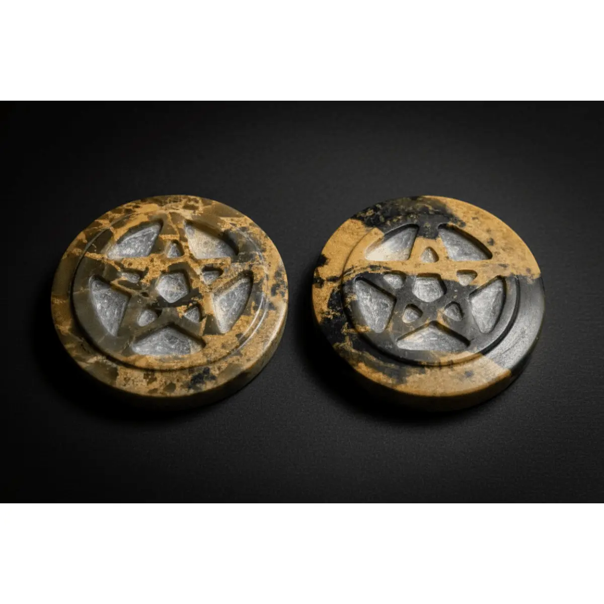 Soapstone Pentacle Altar Tile