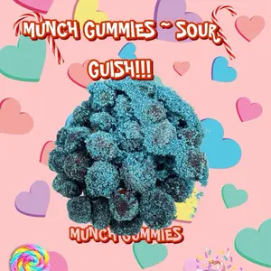 Munch Gummies ~ SOUR!!!!!! Blueberry, ( Guish)
