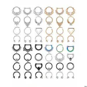NoseRingsSeptumRingsCaptiveBeadRingsHorseshoePiercingJewelryCartilageHelixDaithTragusEarringHoopLipHingedSeamlessNoseHoopRingForWomenMen , 12PCS16GSeptumRingsHoopSeptumJewelrySeptumNoseRingHorseshoeStainlessSteelCartilageEarringsHoopHelixTragusSeptumPierc