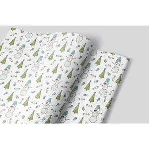 Christmas Snowman Gift Wrapping Paper Set with Three Quality Printed Sheets