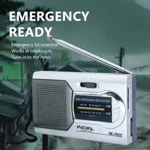 Portable AM FM Radio Speaker, Battery-Powered Handheld Radio w/Manual Tuner, Headphone Jack, Integrated Speaker, Adjustable Antenna, Durable Design & Wrist Strap