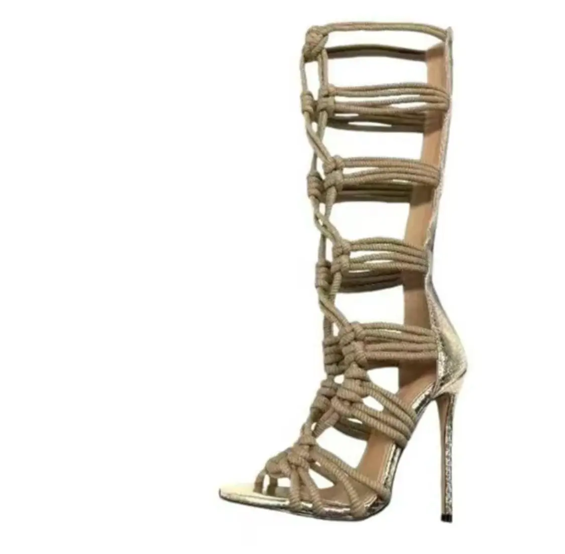 Women’s Open Toe Lace-Up Gladiator Heels - Strappy High-Heel Sandals with Gladiator Look for Fashion Parties