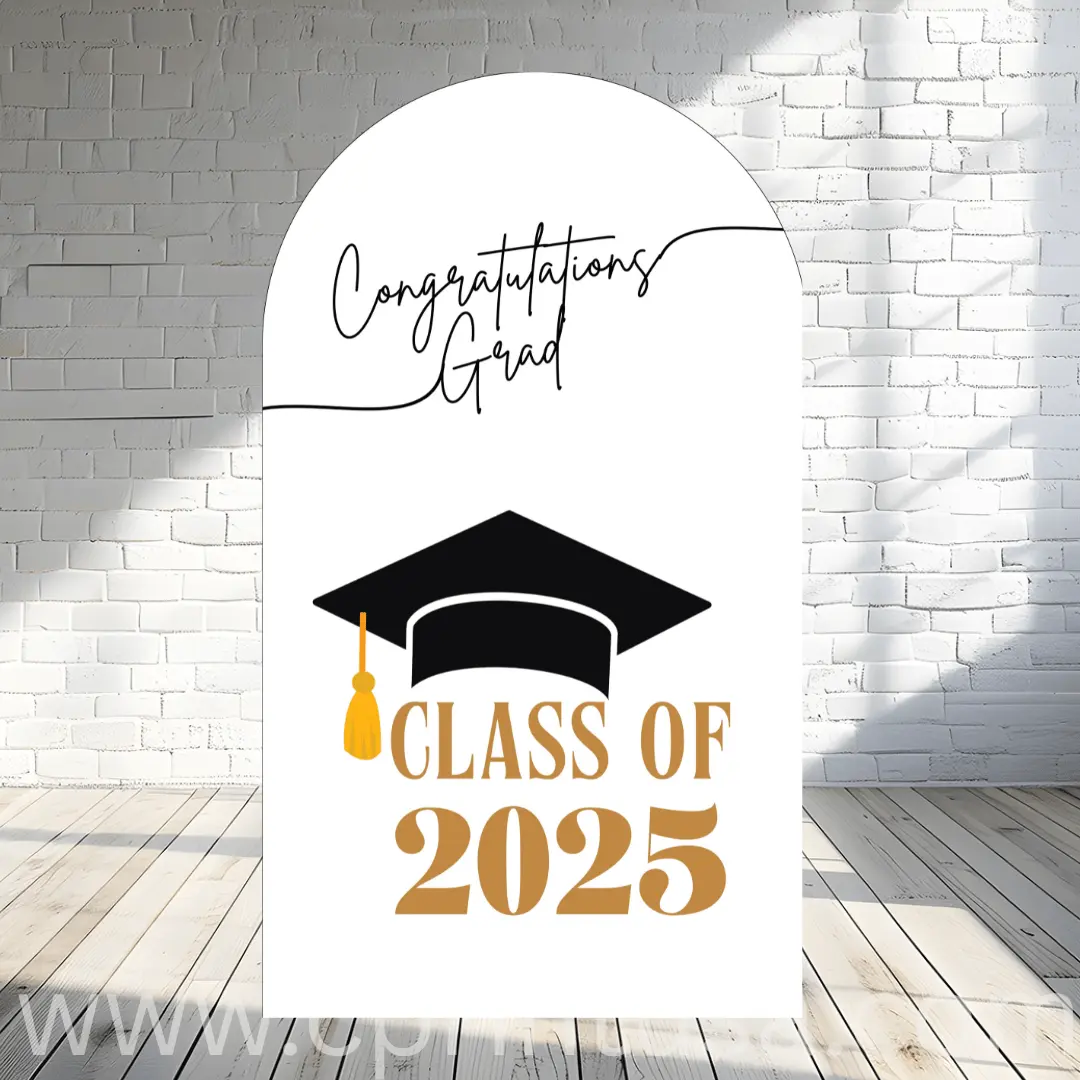 2025 Graduation Prom Celebration Print Backdrop, Festive Party Banner for Graduation Events