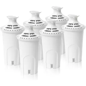 Water Filter Replacement by  Compatible with Brita Water Dispensers and Pitchers, Fits Classic 35557, OB03, Mavea 107007, 35557, Pack of 6
