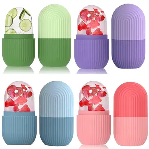 Silicone Ice Face Roller for Men & Women | Cube Roller for Glowing Skin & Puffy Eyes | Reusable & Unbreakable (Pink/Green/Blue/Pueple)