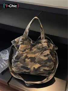 Casual Camouflage Pattern Large Capacity Tote Bag, Versatile Crossbody Shoulder Bag for Outdoor Use, Stylish and Practical Handbag, Casual Messenger Bags, Trendy Shoulder Bag
