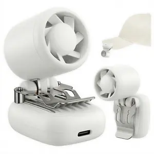 KIMWIND Clip-On Hat Fan, Mini Personal Portable Hat, Hands-Free Cooling, Face Cooling for Golf, Fan for Outdoor Hiking Golf Fishing Sports - Great for Kids & Adults (White)