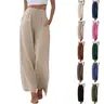 Yeokou Women's  Cotton Linen 2026 Summer Palazzo Pants Flowy Wide Leg Beach Trousers with Pockets Casual Wideleg,summerwins,summeroutfits,vacationoutfits,beachoutfits,back to school shopping