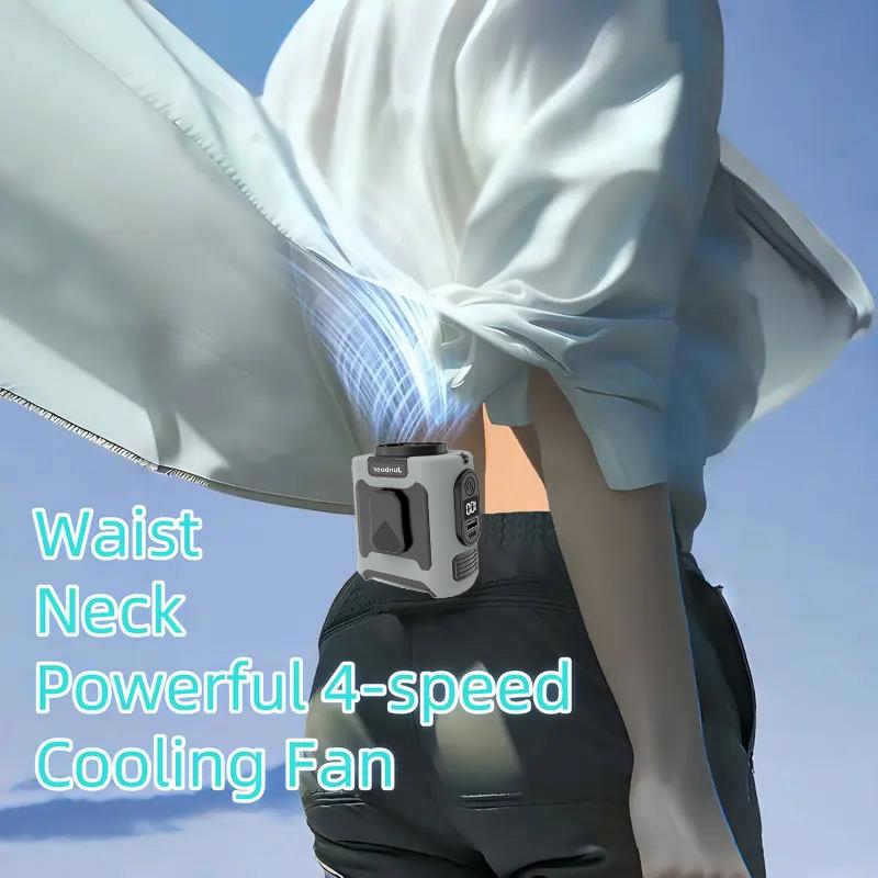 Updated Fan Portable 10000mAh Power Bank for Father'sDay Gift, 1 Count 199 in 1 Outdoor Waist Fan with Torch, 3Wind Speeds Cooling Fan with LED Light, RechargeableCamping Fan, Suitable for Outdoor Work, Farm, Hiking,Camping, Gardening and Travel