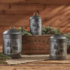 Hammered Bear Canister Set