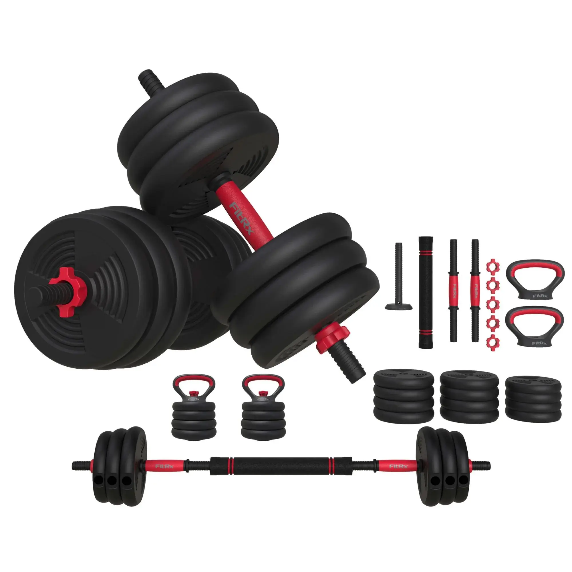 Smartbell Gym, 60 Lbs. 4-In-1 Adjustable Interchangeable Dumbbell, Barbell, and Kettlebell Weight Set