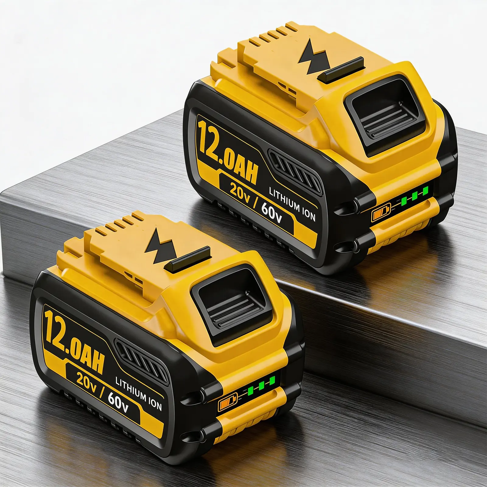 2-Pack 12000mAh High-Capacity Replacement Battery Compatible with Dewalt 20V/60V MAX Lithium-Ion Batteries Fits DCB606 609 612 208 207 206 Cordless Power Too