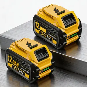 2-Pack 12000mAh High-Capacity Replacement Battery Compatible with Dewalt 20V/60V MAX Lithium-Ion Batteries Fits DCB606 609 612 208 207 206 Cordless Power Too