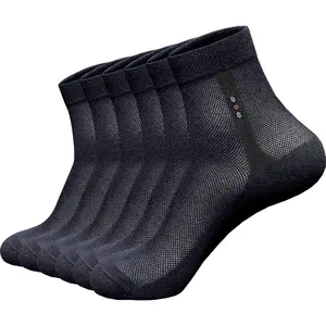 6 Pack Socks for Men Athletic Thin Cotton Mesh Breathable Summer Ankle Socks Moisture Wicking Casual Work Gym