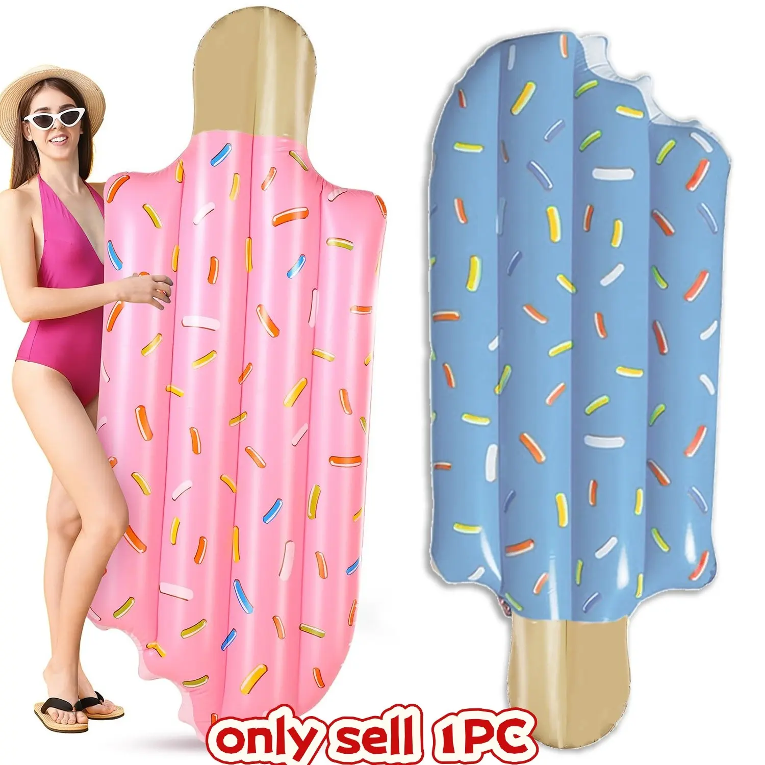 1PC Adult Inflatable Water Float Bed, Single Person Water Lounge Chair, Summer Essential, Waterproof Design, Comfortable & Durable