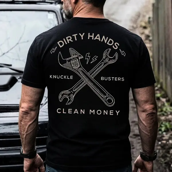 Dirty Hands Clean Money Blue Collar Mechanic Shirt – Blue Collar Work Ethic Gift for Dad, Husband T-Shirt, Sweatshirt, Hoodie