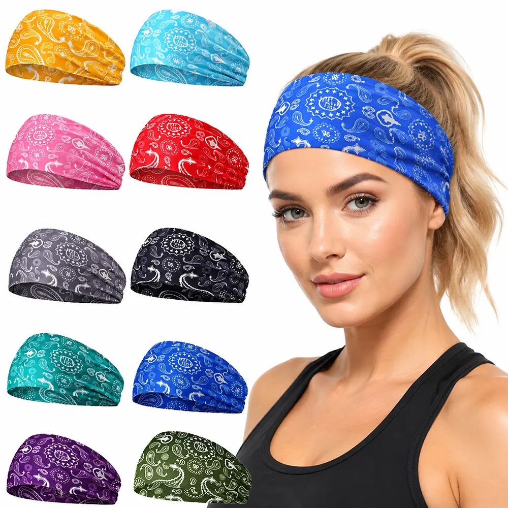 10 pcs Pack of Sports Headbands, Tie-Dyed Elastic Sweat-Absorbing Headbands, Running And Fitness Sweat-Wicking Hair Bands, Suitable for Daily Sports Use tiktokshopbacktoschool