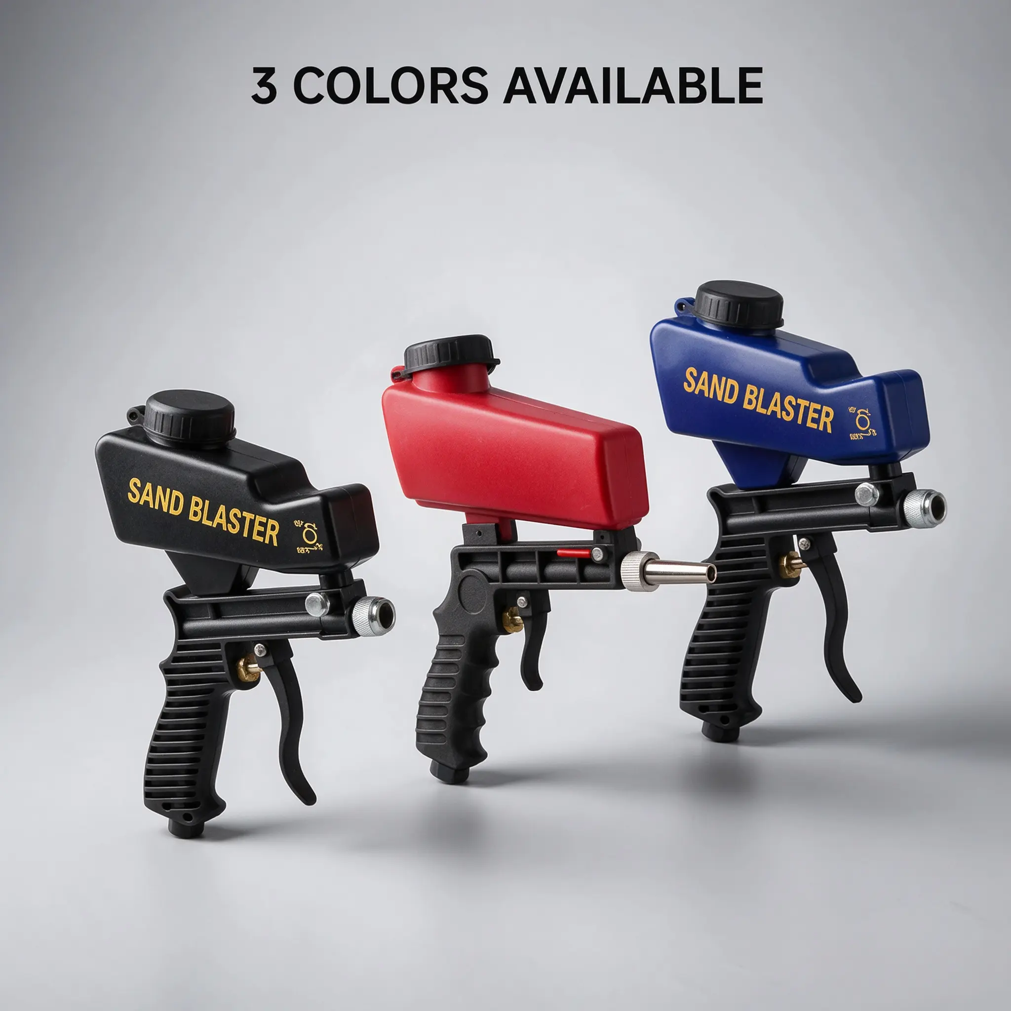 Portable Sandblasting Gun, Air Abrasive Spot Blaster for Metal & Wood Surface Prep, Rust and Paint Stripping Pneumatic Tool