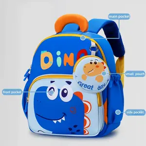 Dinosaur Backpack with Book Compartment - Lightweight Bookbag Suitable &, Adjustable Straps & Cute Print