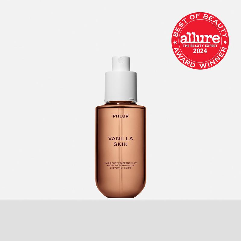 PHLUR Vanilla Skin Body Mist - Travel Size Hair & Body Fragrance Mist with Pink Pepper, Cashmere Wood & Sandalwood (3 fl oz)