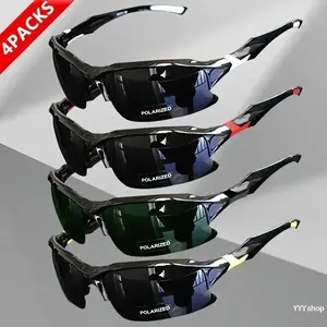 4-Pack Outdoor Polarized Stylish Sports Glasses for Men & Women – Windproof, Perfect for Baseball, Running, Fishing, Golf & Driving