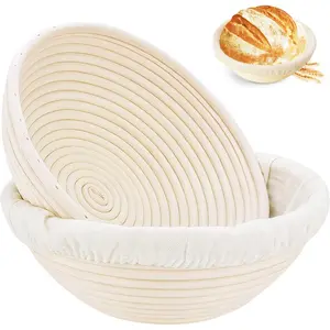 Clearance Sale - Proofing Basket Set (1-Piece) 9-inch Oval Basket with Liner, Professional-grade for Sourdough Bread Baking At Home, Handmade Sourdough Bread Proofing Basket