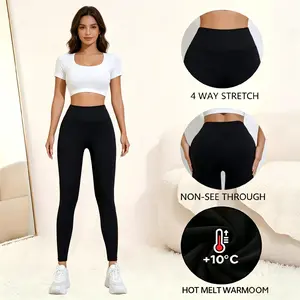 Women's Warm Fleece-Lined High Waist Elastic Sporty Leggings Casual Comfortable Skin-Friendly Thick Pants for Winter Athleisure Plus Size Friendly Shell Protection - Womenswear