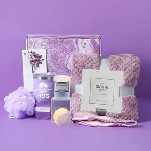Spa Party Gift Set, 1 Box Insulated Tumbler & Bath Set with Greeting Card & Beautiful Gift Box, Heartwarming Party Gifts for Sister