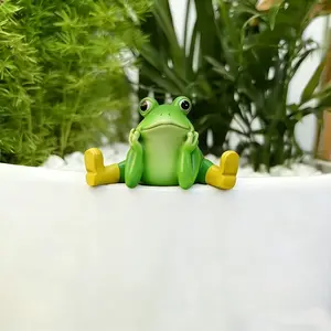 Frog Garden Decorative Resin Craft, Realistic Frog Figurine for Landscape Decoration, Micro Landscape Ornament for Desk and Courtyard