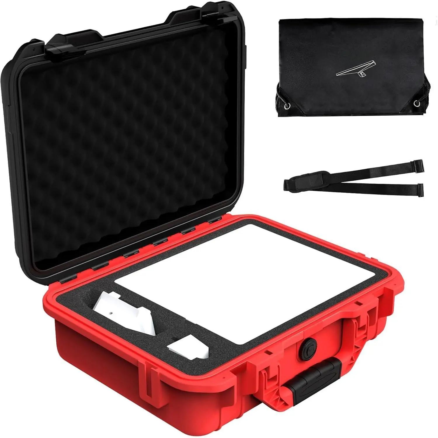 for Starlink Mini Case, Starlink Mini Accessories Kit Gen 4  Black & Red Design Hard Case, Pouch Bag &  Strap,Ideal for Travel, RV, Camping,Backpack Carrying Storage Mount