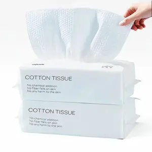 Pack of 2, Cotton Dry Wipes 100 Count, Cotton Tissue Towel Napkin
