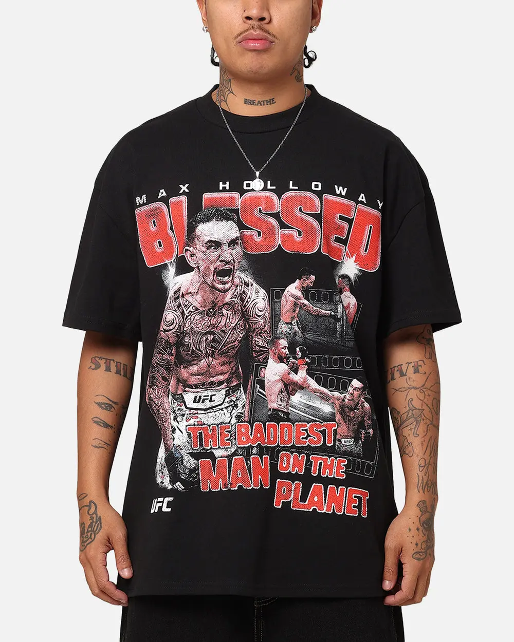 Max Holloway "Blessed" UFC Tee T Shirt/Sweatshirt/Hoodie - Vintage MMA Oversized Unisex Streetwear Cotton Crewneck Merch - Perfect Gift & Outfit for Men & Women