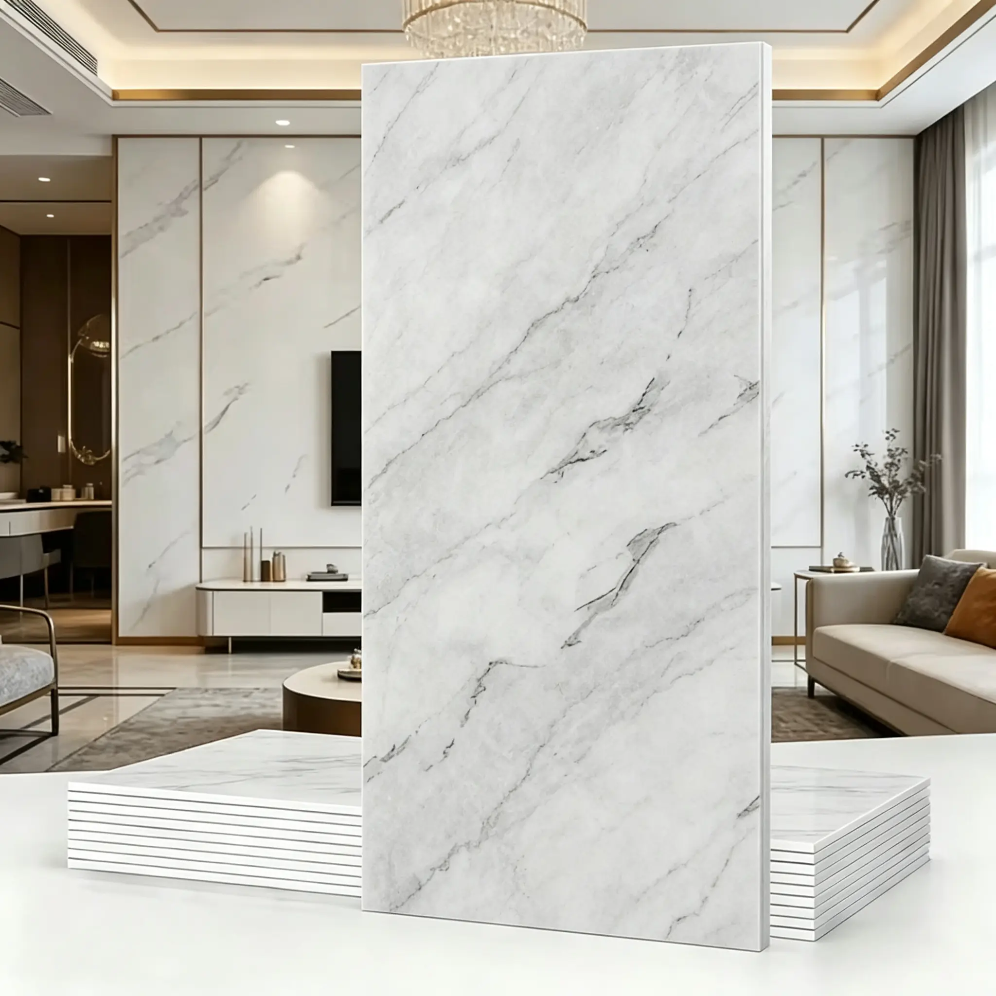 7+1/15+1/21+1pc Glossy White Marble Peel And Stick Wall Tiles Waterproof Oilproof Self-Adhesive Backsplash Stickers for Kitchen Bathroom Living Room Decor (23.62" X 11.81")