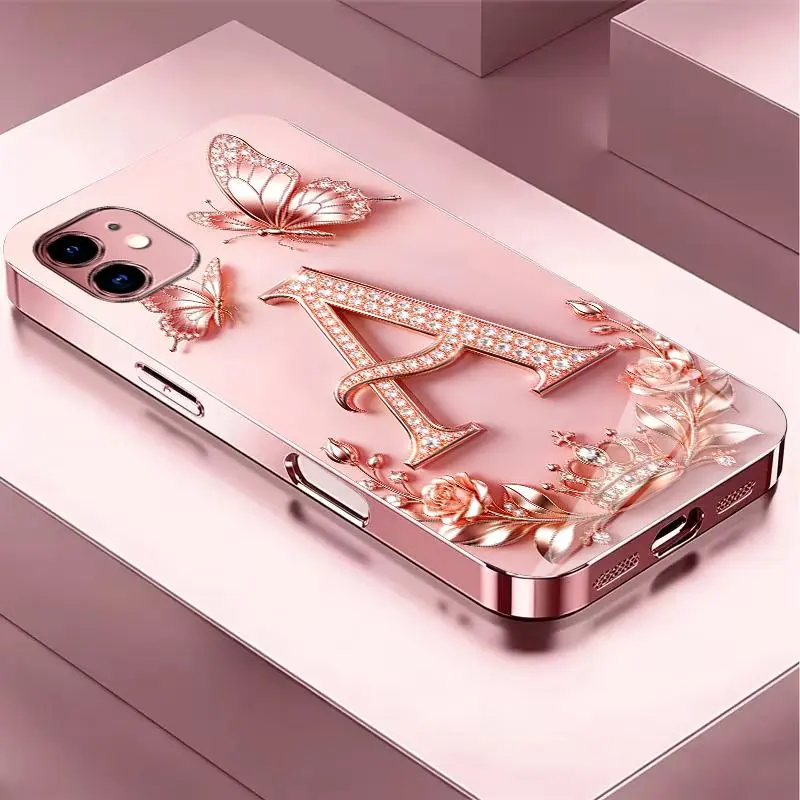 Suitable for [iPhone 11 ] Women's high-end  phone case，2D printed pattern, not 3D,Choose your favorite from these sophisticated, minimalist butterfly and letter designs！YM99
