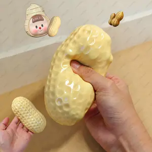 Peanut Stress Ball Crunchy Squeeze Ball Squishy Toy Buttery-Soft Feel Fidget Toy ASMR Sensory Anti Stress Toys for Kids & Adults