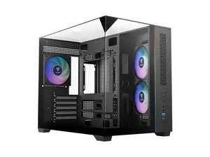 Gamdias ATLAS M3M 3-side glass pc case micro-ATX mATX min-ATX iTX, 3x120mm ARGB fans PWM, 400mm GPU