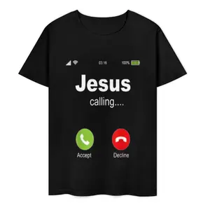 Men's "Jesus Calling" Funny Christian Graphic T-Shirt – 180GSM Pure Cotton Crew Neck, graphic tee funny graphic tee t shirt for men trendy t-shirts 90s graphic tees christian clothing good graphic tees good graphic tees