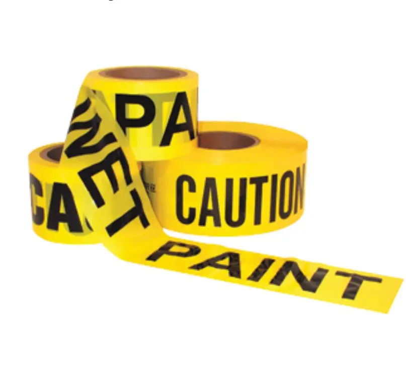 FixtureDisplays® 300' Caution Poly Tape: Yellow and Black for Safety, Hazardous Areas, and Wet Paint Zones 13019-NF