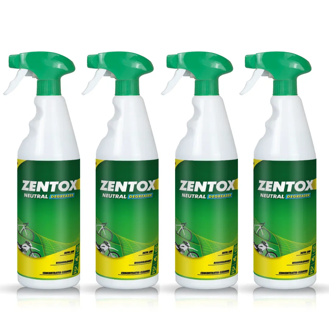 Zentox Neutral Bike and Motorcycle Degreaser & Cleaner – Chain, Chassis & Engine Waterless Concentrate - 4 x 33 fl oz