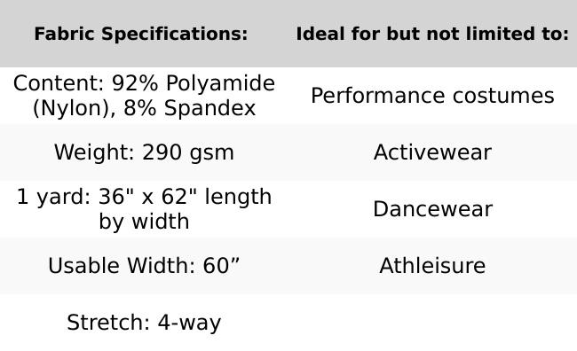 Elite Flex Polyamide Spandex Fabric | Blue Moon Fabrics