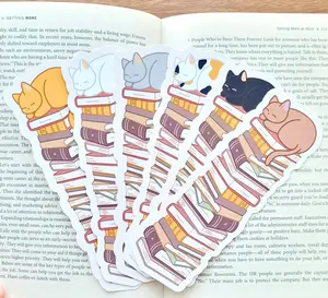 Sleeping Cat Book Stack Bookmark | Cat Bookmark | Premium Soft Velvet Laminate | Gift for Book Lover | Cottagecore Bookmark | Cute Cozy Aesthetic Book Accessory | Fall Autumn Bookish bookmark